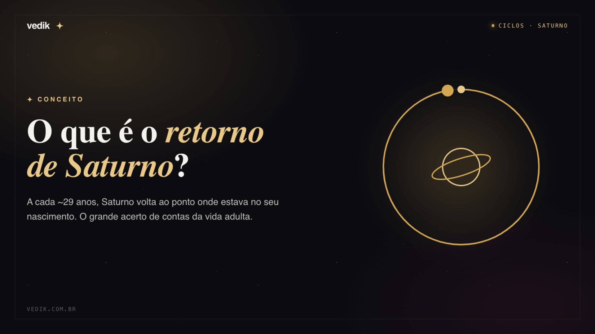 O que é o retorno de Saturno e como esse importante ciclo astrológico impacta a vida adulta.